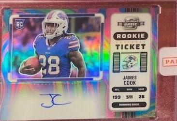 James Cook [SP Variation Rookie Ticket Autograph Neon Marble] #123