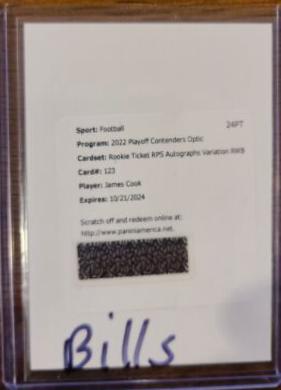 James Cook [SP Variation Rookie Ticket Autograph RWB] #123