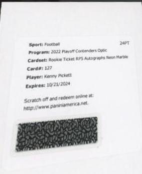Kenny Pickett [Rookie Ticket Autograph Neon Marble] #127