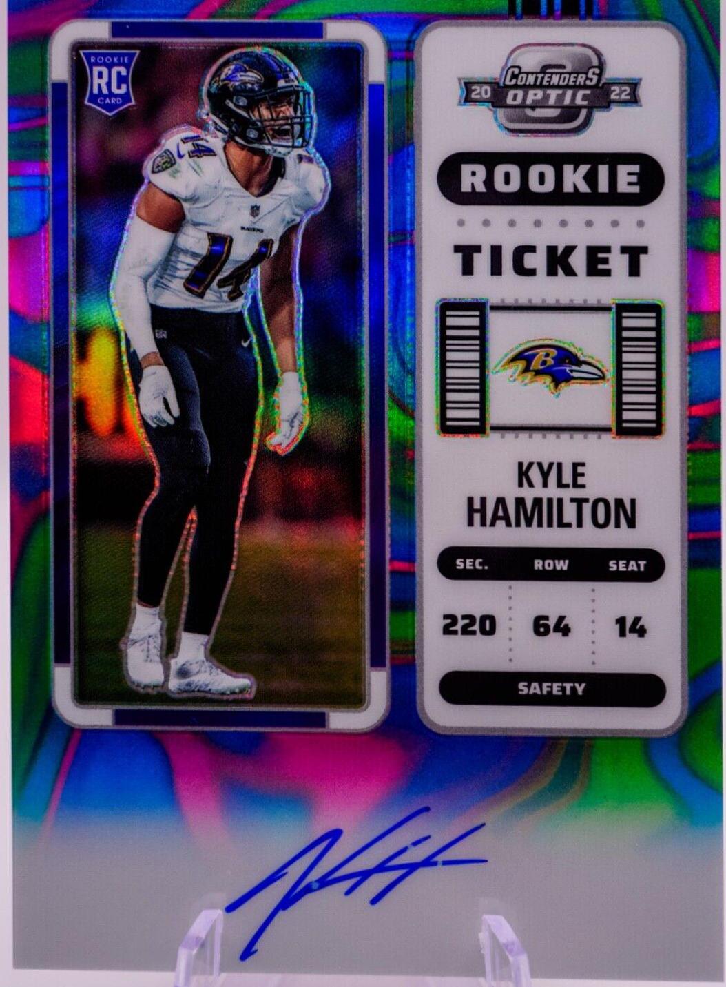 Kyle Hamilton [Rookie Ticket Autograph Neon Marble] #128