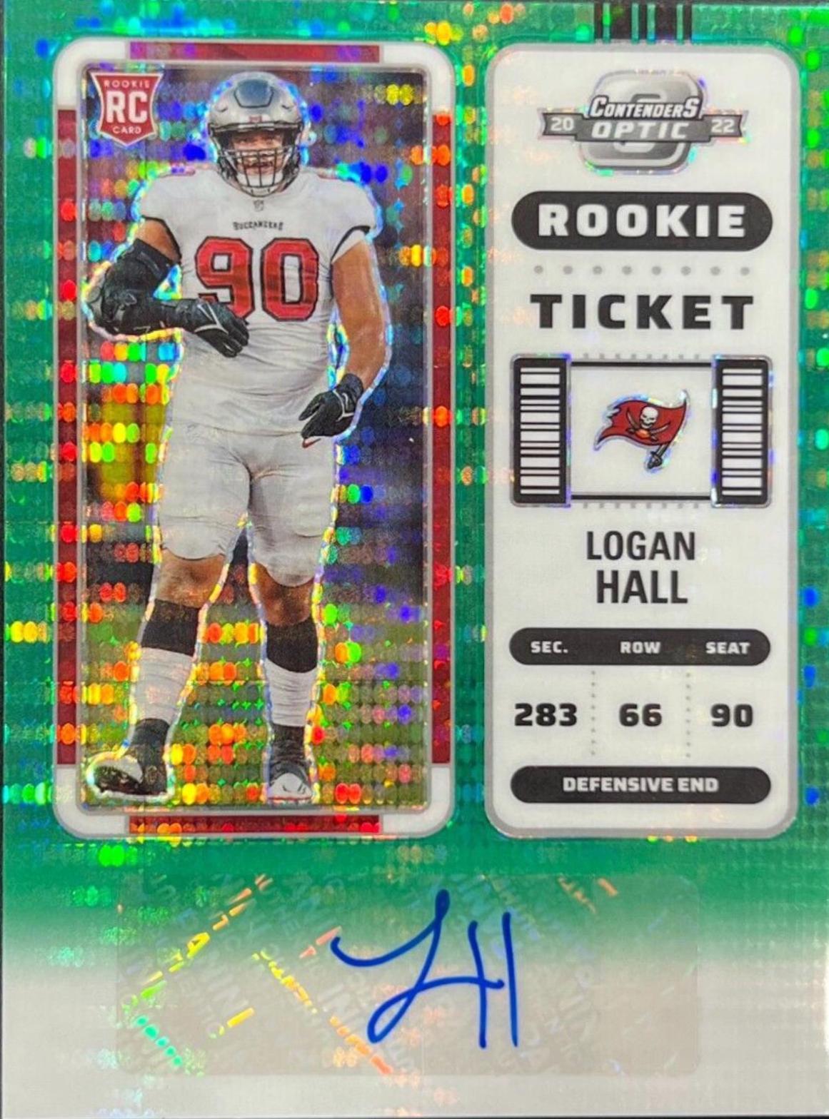 Logan Hall [Rookie Ticket Autograph Green Pulsar] #186
