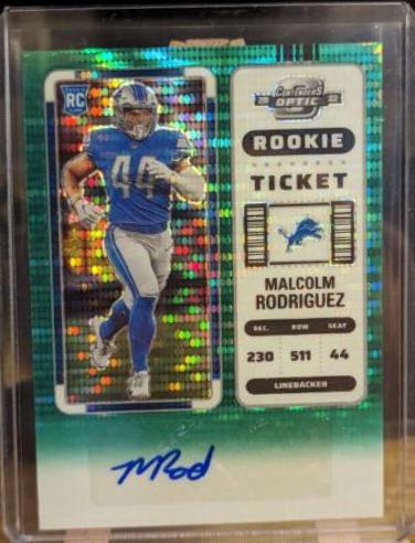 Malcolm Rodriguez [Rookie Ticket Autograph Green Pulsar] #187
