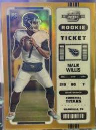 Malik Willis [Rookie Ticket Autograph Gold] #129