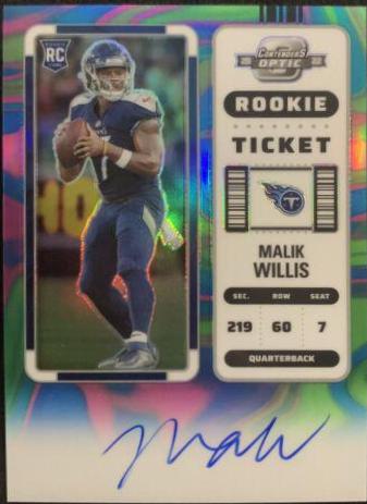 Malik Willis [Rookie Ticket Autograph Neon Marble] #129