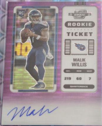 Malik Willis [Rookie Ticket Autograph Purple Pulsar] #129