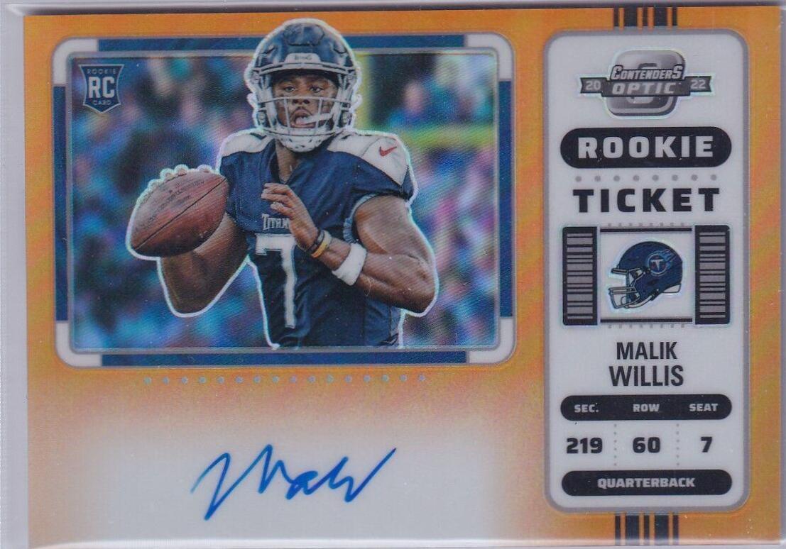 Malik Willis [SP Variation Rookie Ticket Autograph Orange] #129