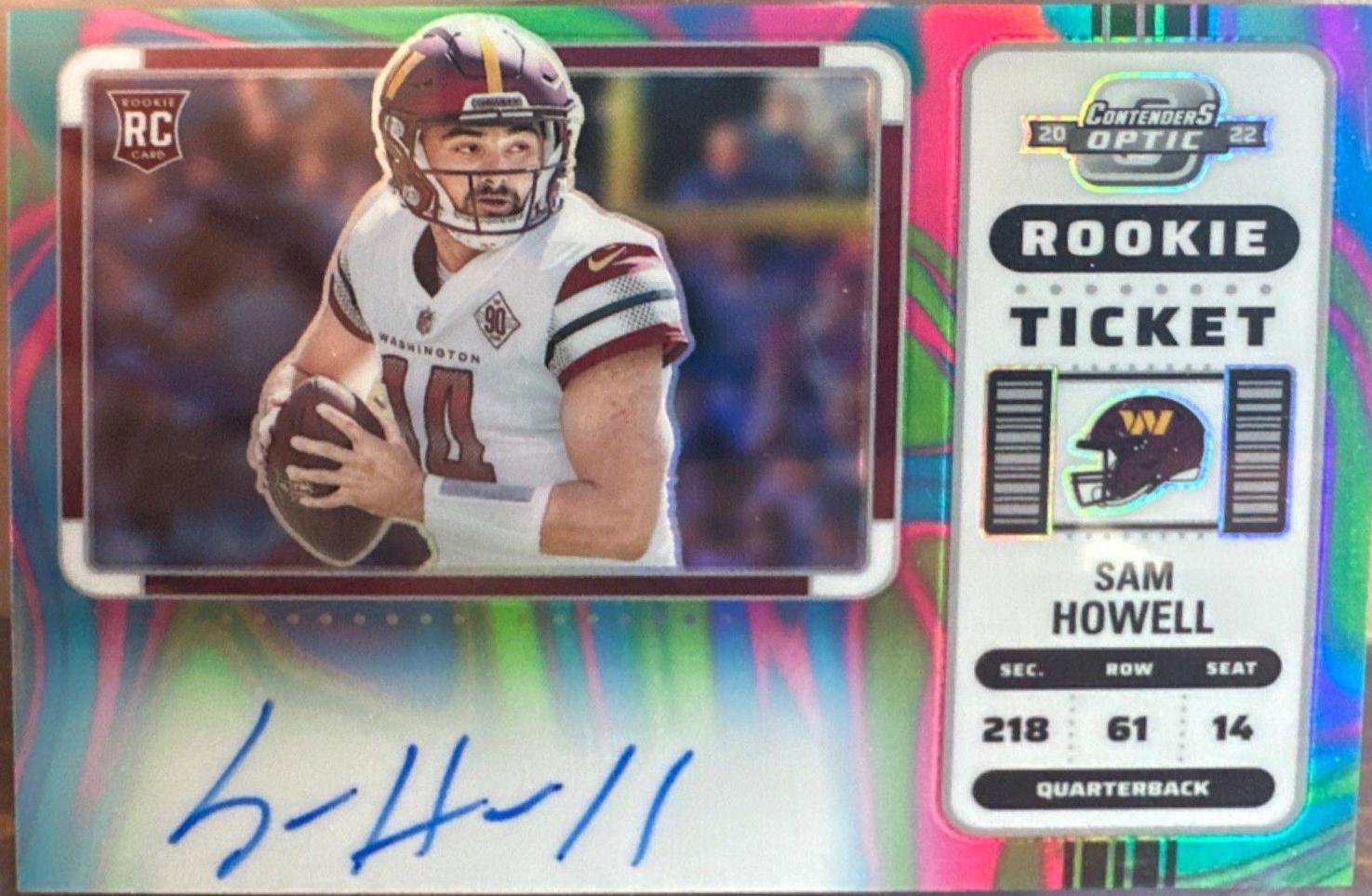 Sam Howell [SP Variation Rookie Ticket Autograph Neon Marble] #133