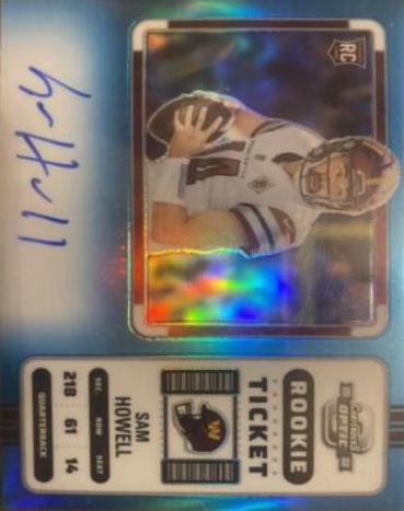 Sam Howell [SP Variation Rookie Ticket Autograph Teal] #133