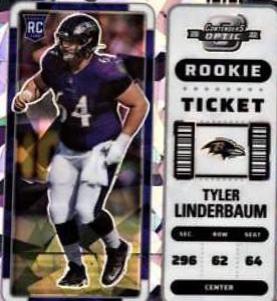 Tyler Linderbaum [Rookie Ticket Autograph Cracked Ice] #204