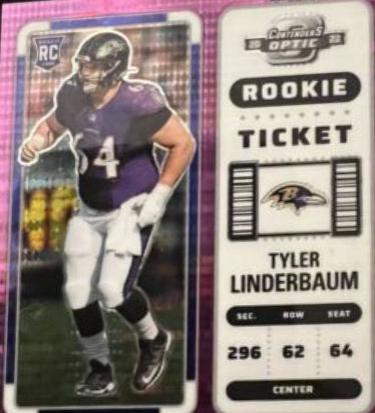 Tyler Linderbaum [Rookie Ticket Autograph Purple Pulsar] #204