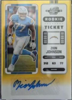 Zion Johnson [Rookie Ticket Autograph Gold] #207