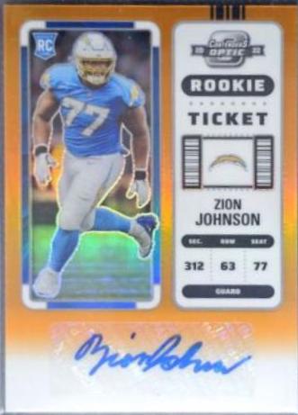 Zion Johnson [Rookie Ticket Autograph Orange] #207