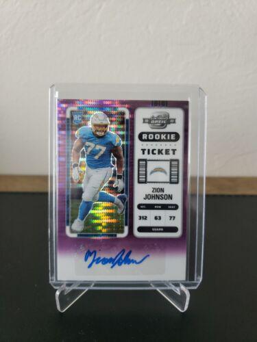 Zion Johnson [Rookie Ticket Autograph Purple Pulsar] #207