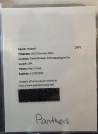 Matt Corral [Autograph Ice] #204