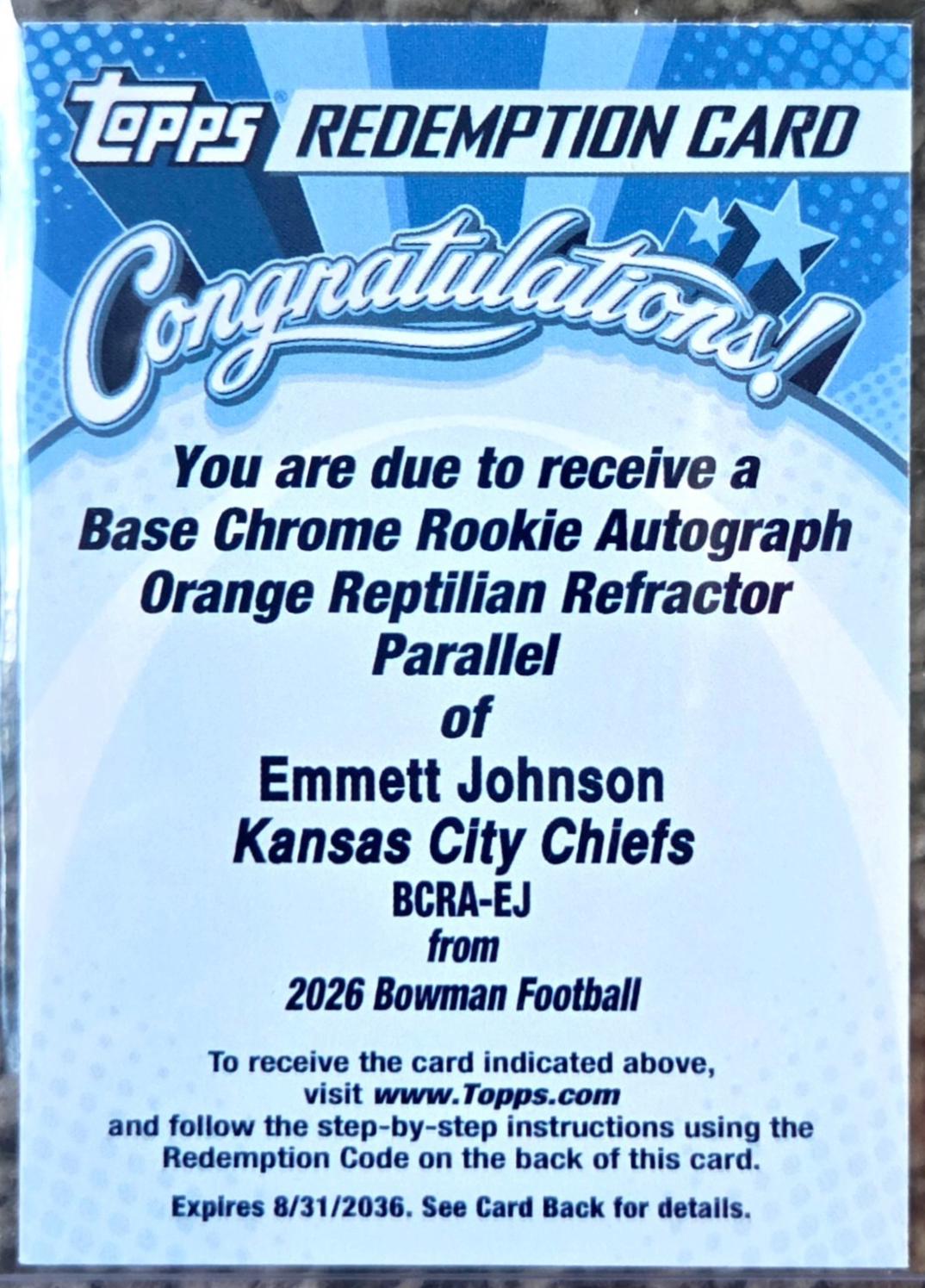 Emmett Johnson [Orange] #BPRA-EJ