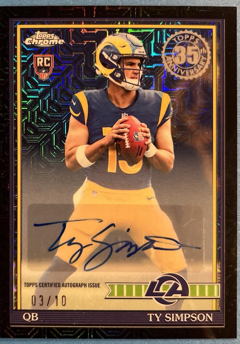 Ty Simpson [Black Autograph] #91TRC-2