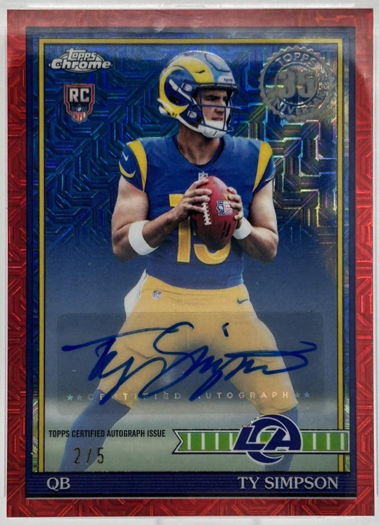Ty Simpson [Red Autograph] #91TRC-2