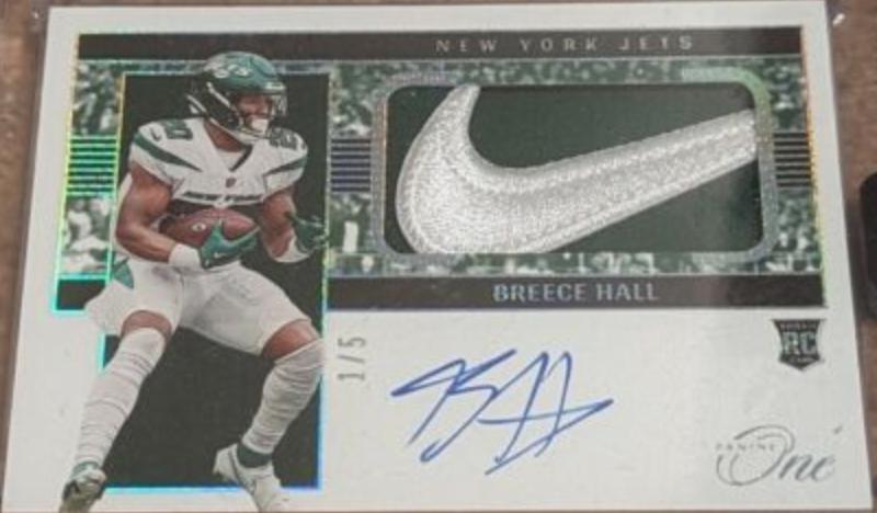 Breece Hall [Patch Autograph Platinum] #13