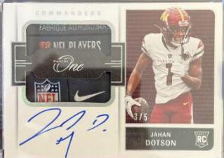 Jahan Dotson [Dual Patch Autograph Platinum] #35