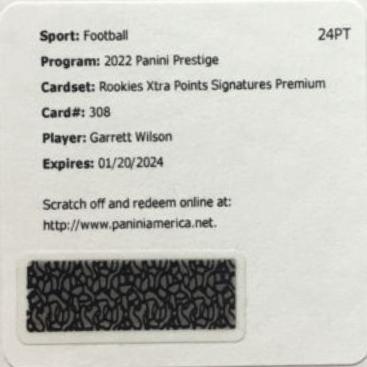 Garrett Wilson [Signature] #308