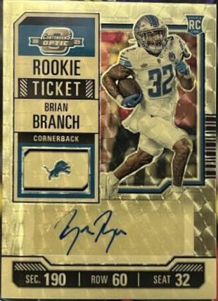 Brian Branch [Gold Vinyl Rookie Ticket Autograph] #148