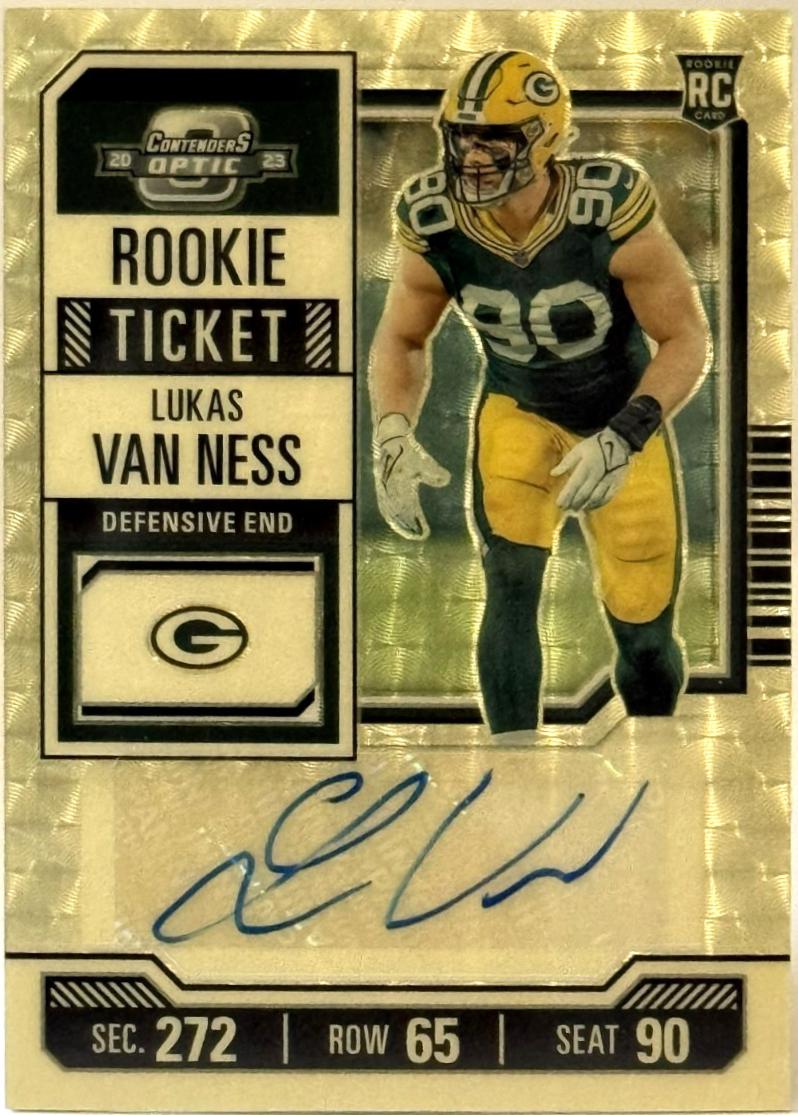 Lukas Van Ness [Gold Vinyl Rookie Ticket Autograph] #182