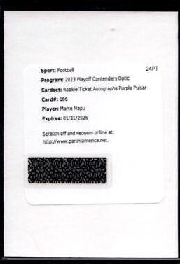 Marte Mapu [Purple Pulsar Rookie Ticket Autograph] #186