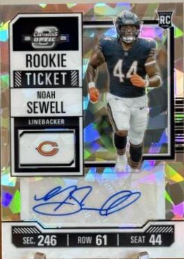 Noah Sewell [Cracked Ice Rookie Ticket Autograph] #191