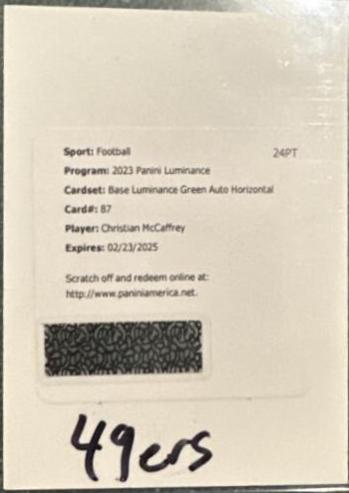 Christian McCaffrey [Green Autograph] #87