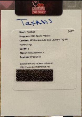 Will Anderson Jr. [Autograph Gold] #144