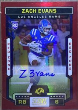 Zach Evans [Signature Red Zone] #319