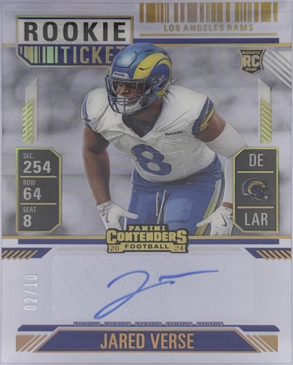 Jared Verse [Clear Ticket Variation Autograph] #147