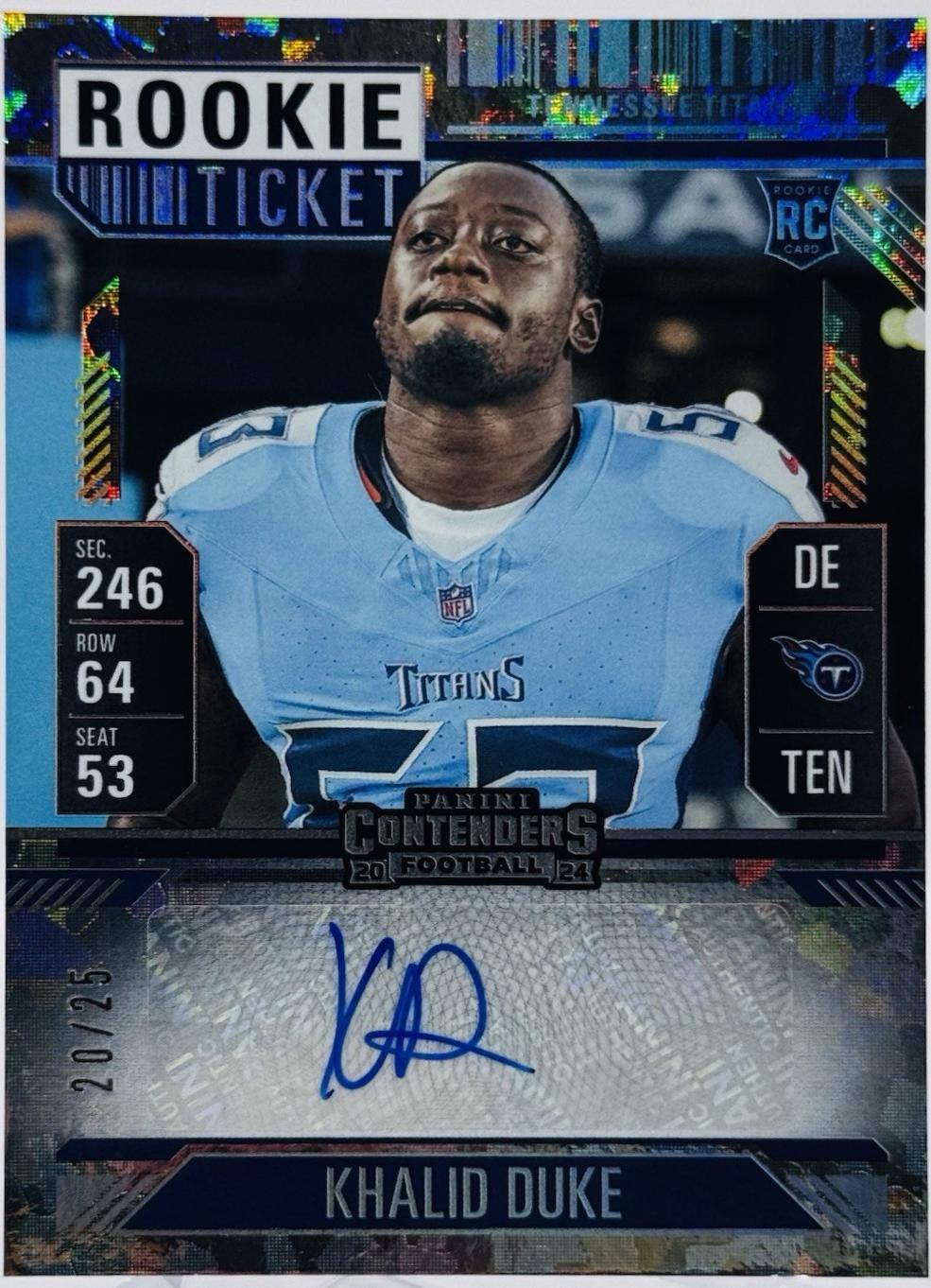 Khalid Duke [Cracked Ice Ticket Autograph] #300