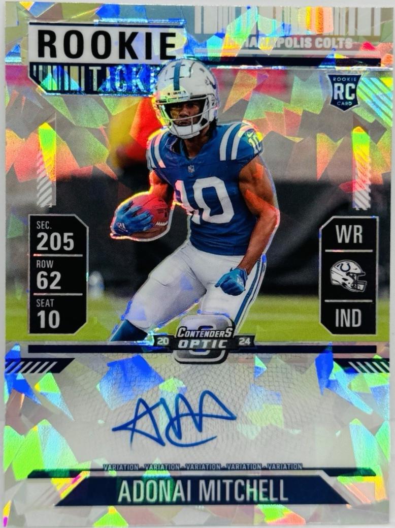Adonai Mitchell [Cracked Ice Autograph] #108
