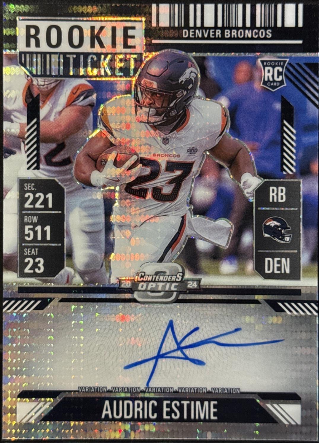 Audric Estime [Black Pulsar Autograph] #120