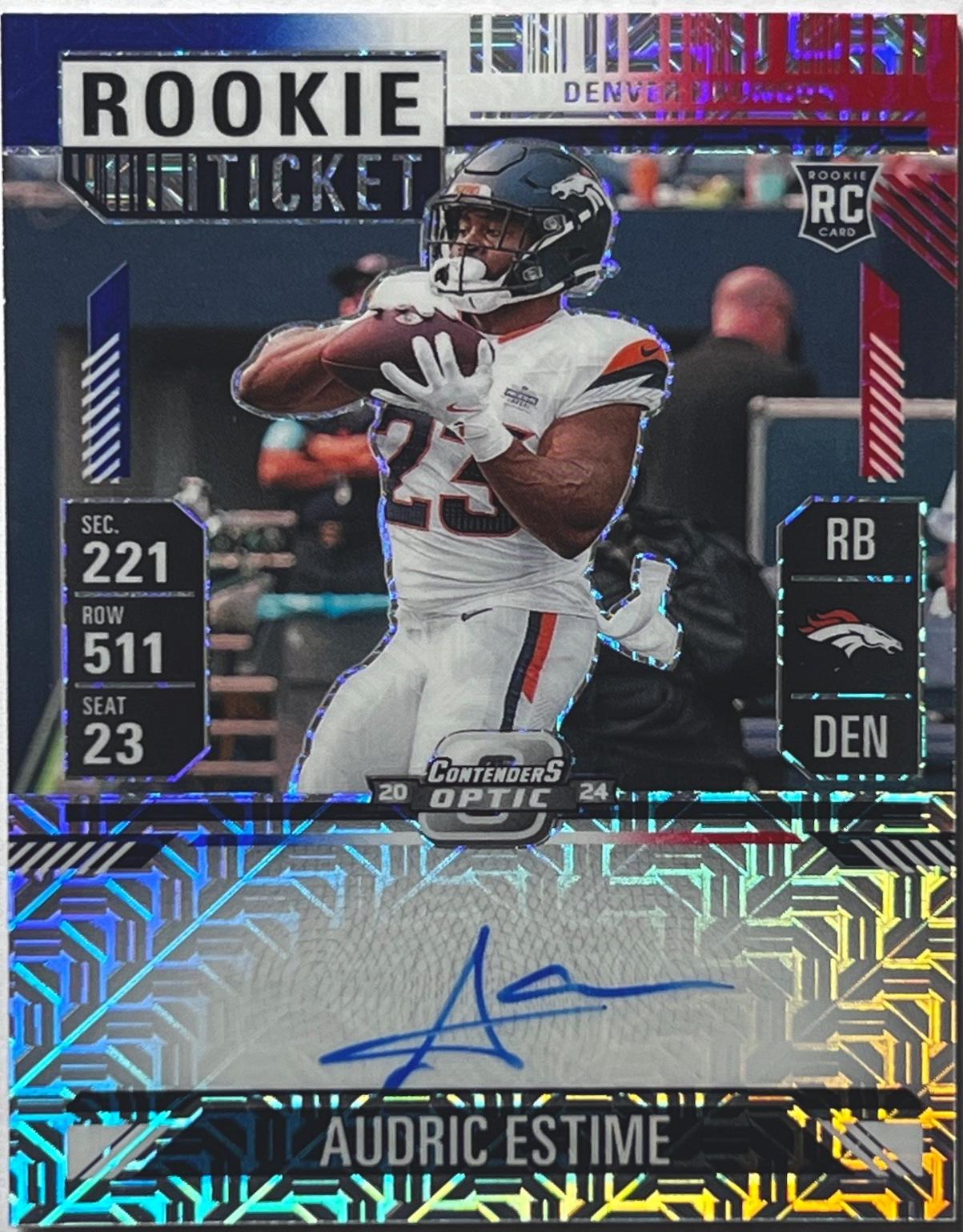 Audric Estime [Red White Blue Autograph] #120