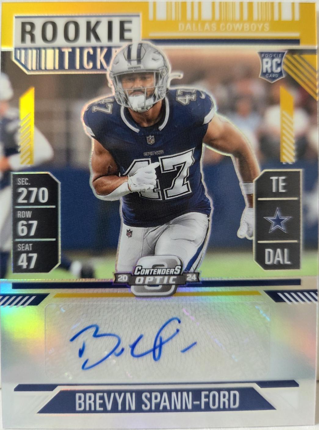 Brevyn Spann-Ford [Gold Rookie Ticket Autograph Purple] #175