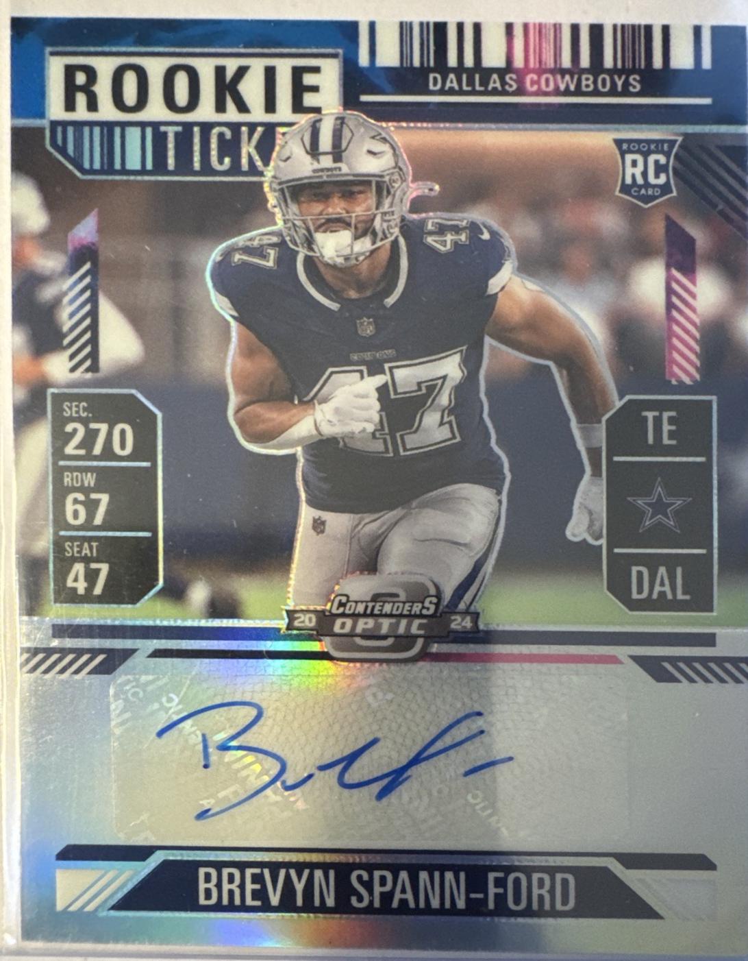 Brevyn Spann-Ford [Nebula Rookie Ticket Autograph Purple] #175