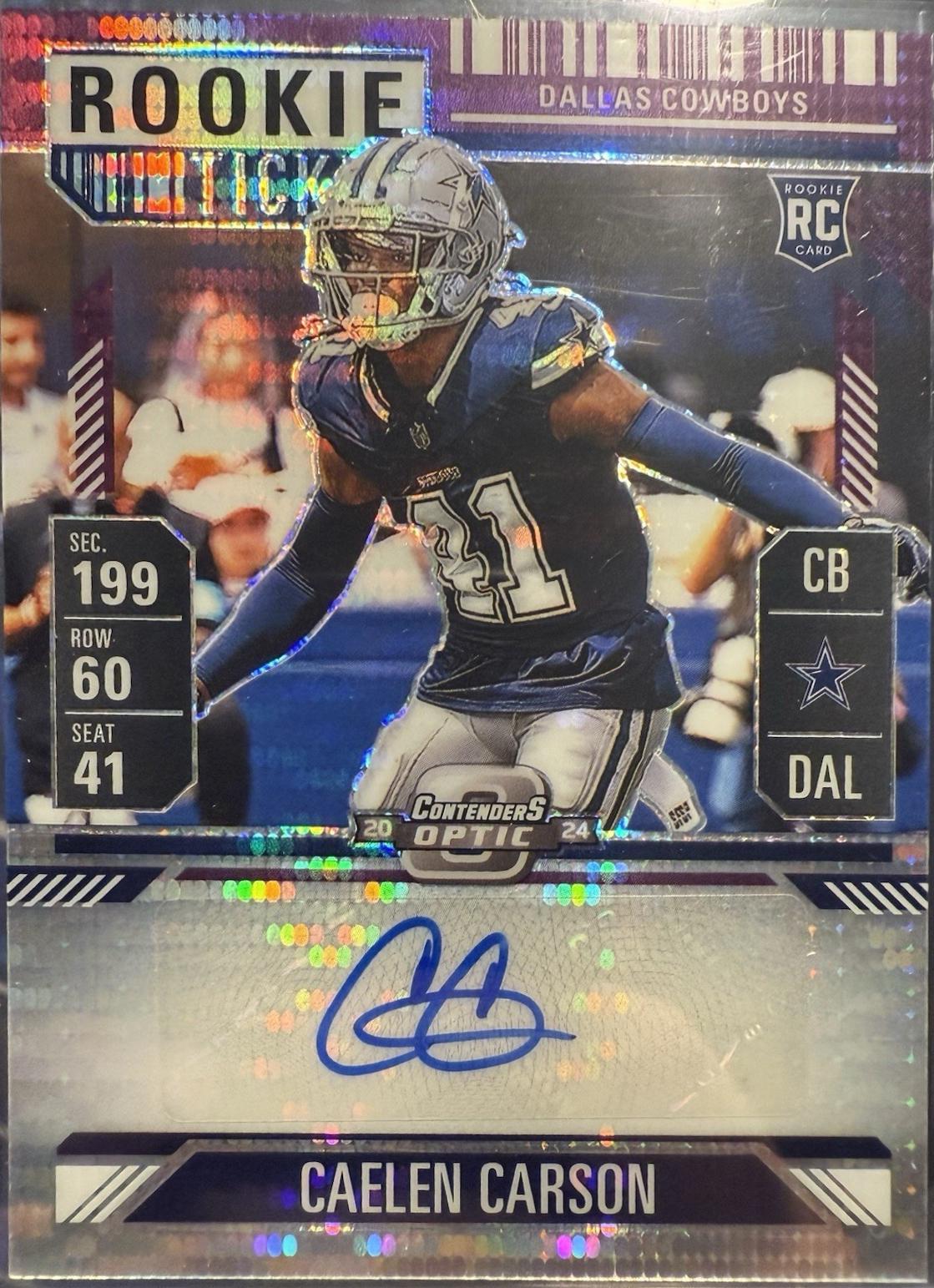 Caelen Carson [Rookie Ticket Autograph Purple] #202
