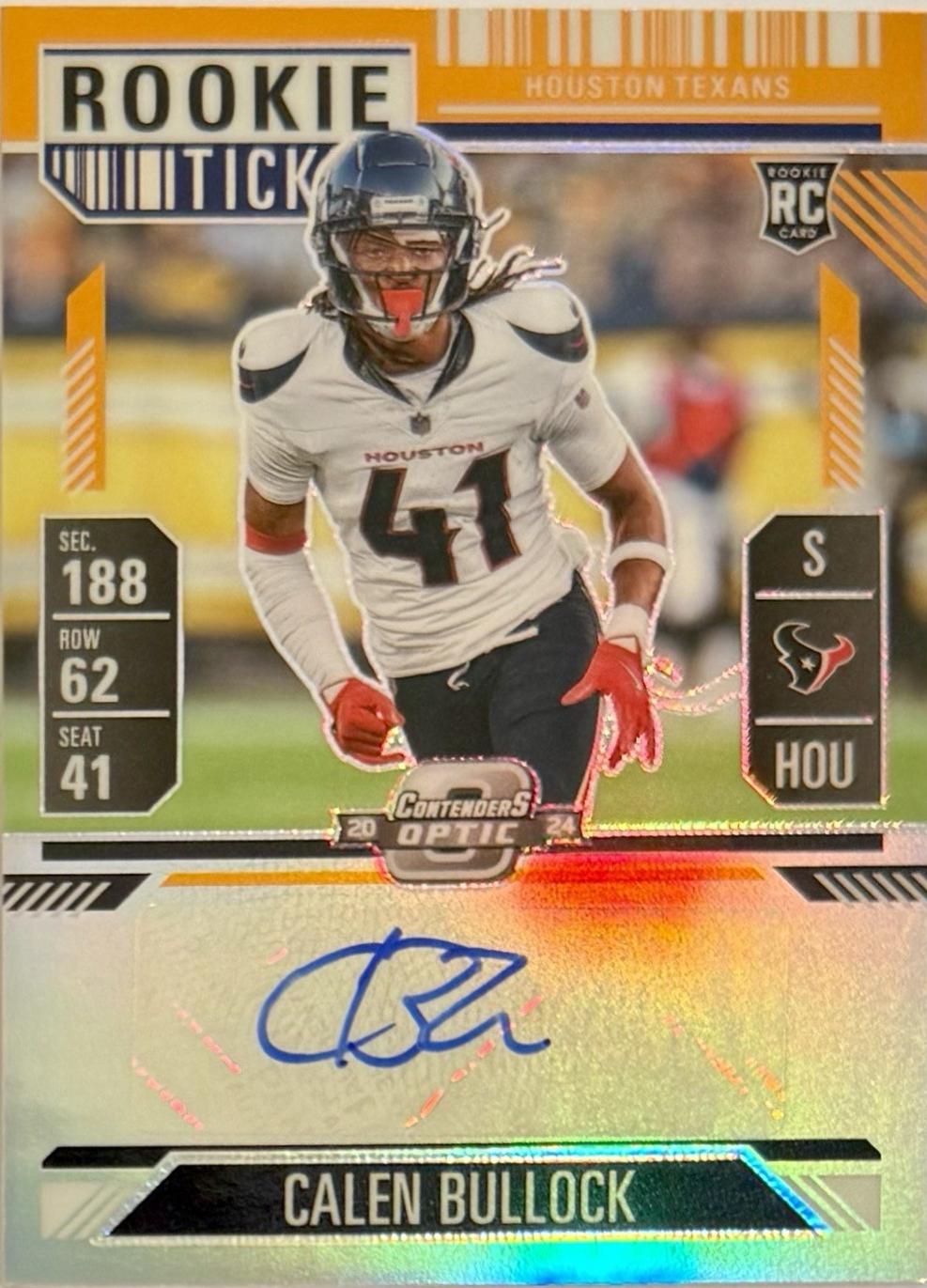 Calen Bullock [Orange Rookie Ticket Autograph Silver] #178