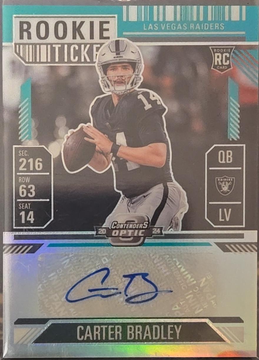 Carter Bradley [Teal Rookie Ticket Autograph Silver] #186