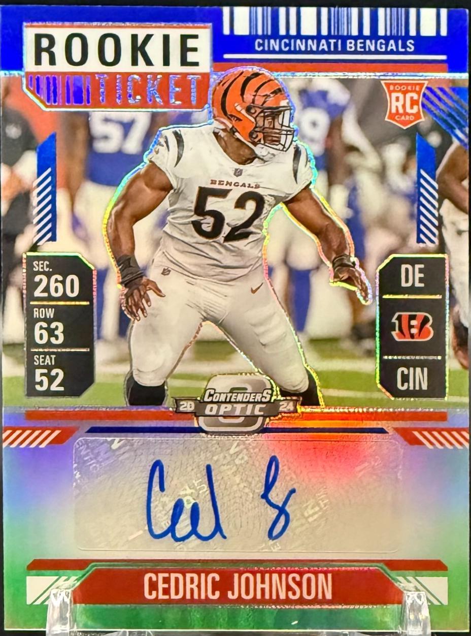 Cedric Johnson [Blue Rookie Ticket Autograph Silver] #187