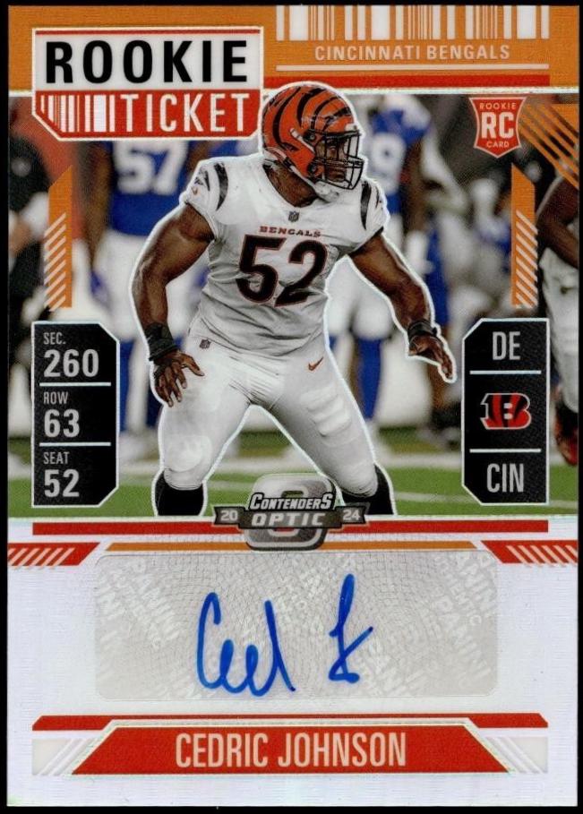 Cedric Johnson [Orange Rookie Ticket Autograph Silver] #187