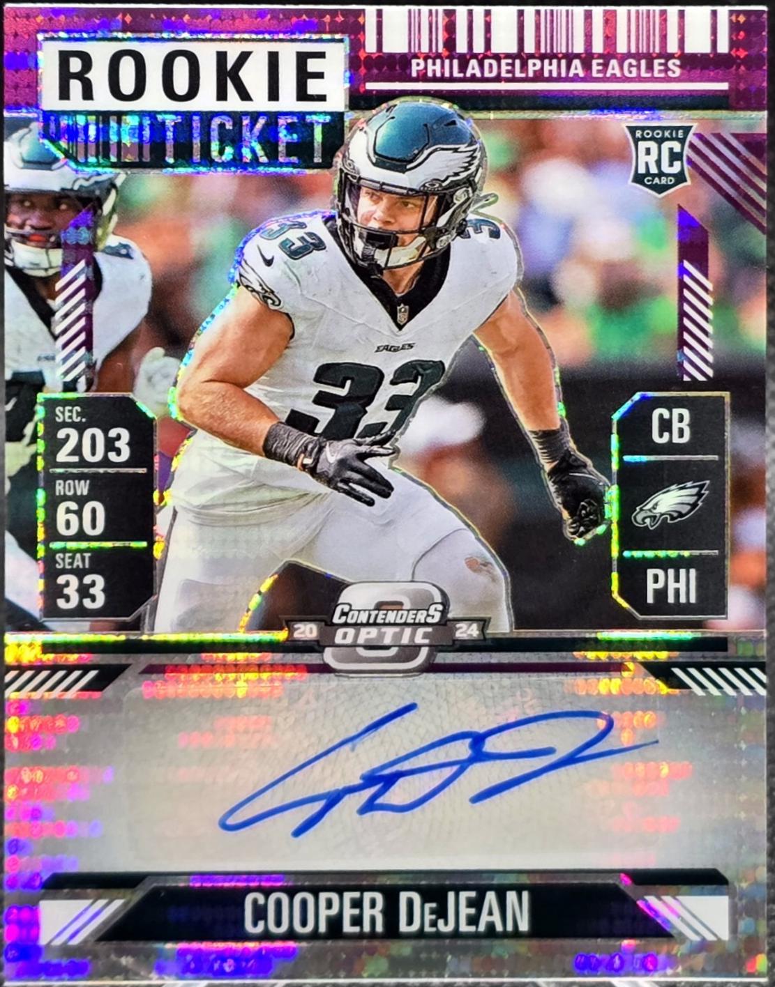 Cooper DeJean [Rookie Ticket Autograph Purple] #150