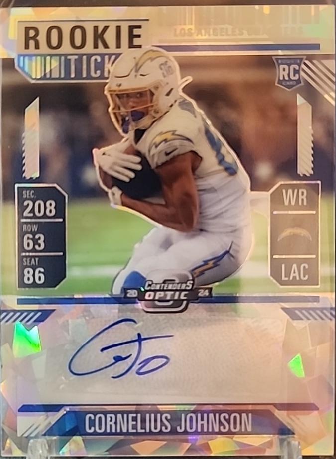 Cornelius Johnson [Cracked Ice Rookie Ticket Autograph Silver] #181
