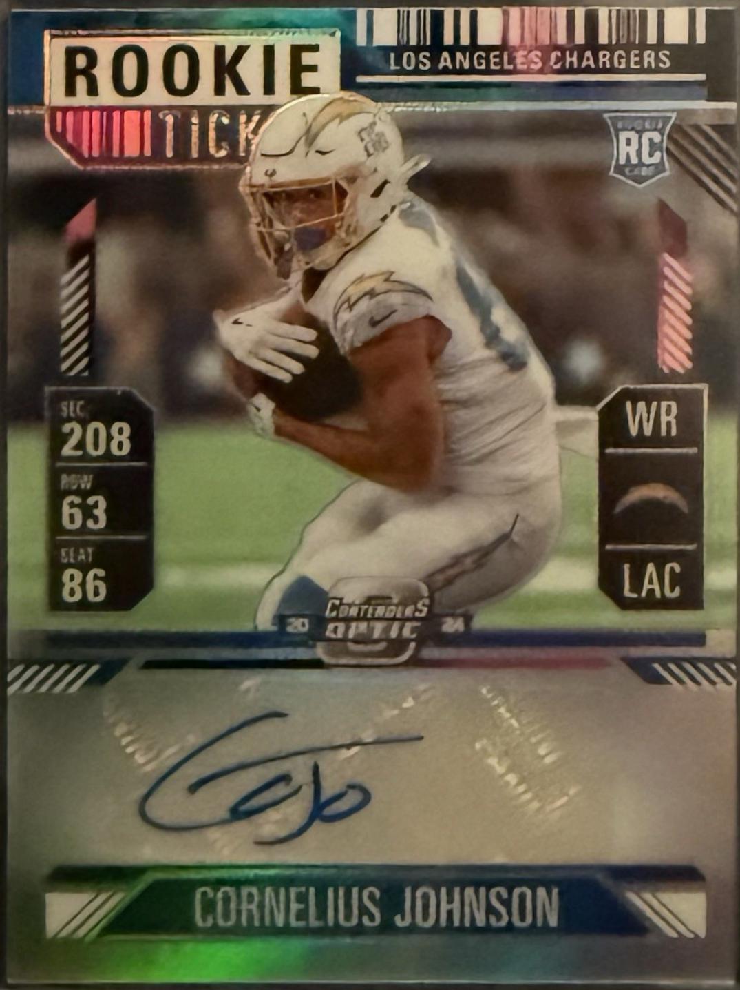 Cornelius Johnson [Nebula Rookie Ticket Autograph Purple] #181