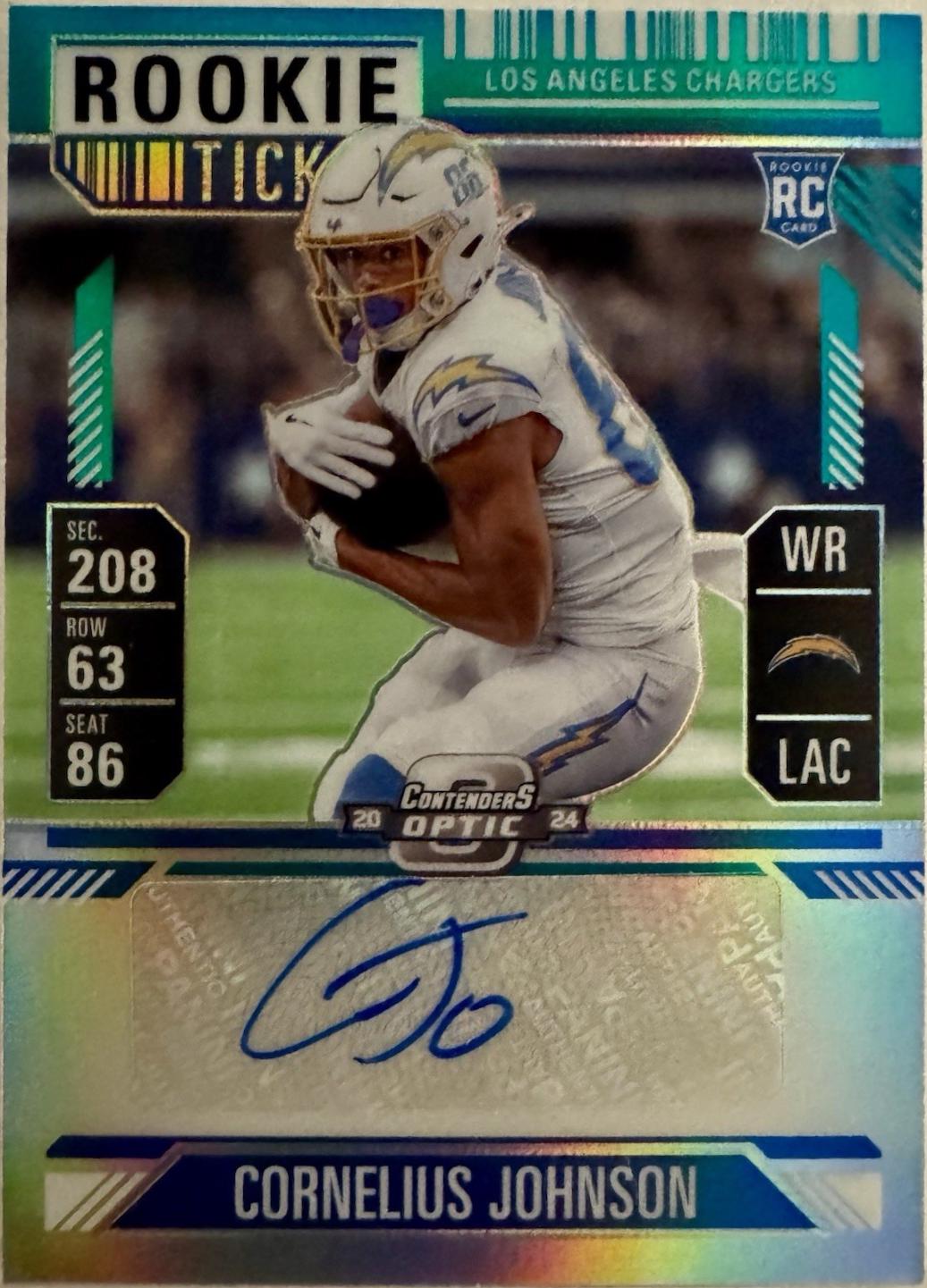 Cornelius Johnson [Teal Rookie Ticket Autograph Silver] #181