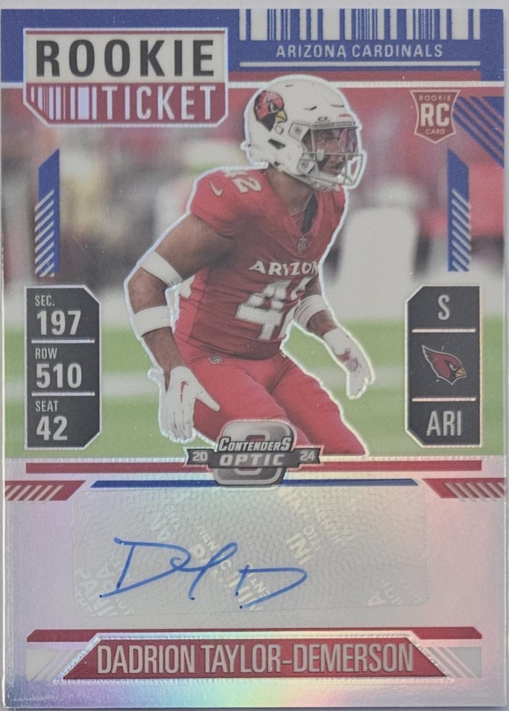 Dadrion Taylor-Demerson [Blue Rookie Ticket Autograph Silver] #188