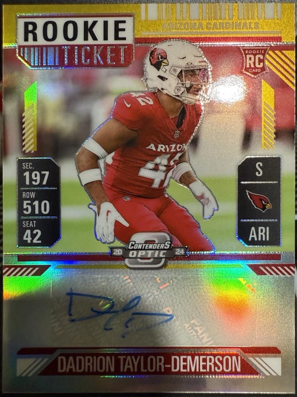 Dadrion Taylor-Demerson [Gold Rookie Ticket Autograph Purple] #188