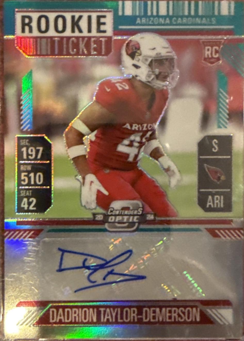Dadrion Taylor-Demerson [Teal Rookie Ticket Autograph Silver] #188